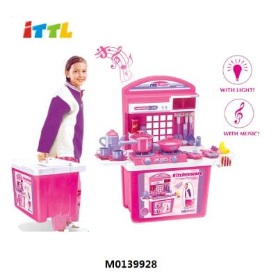 China Kitchen Play Set EN71 Approval Large Plastic Kids Kitchen Set Music Kitchen Toy Kitchen Play Set for sale