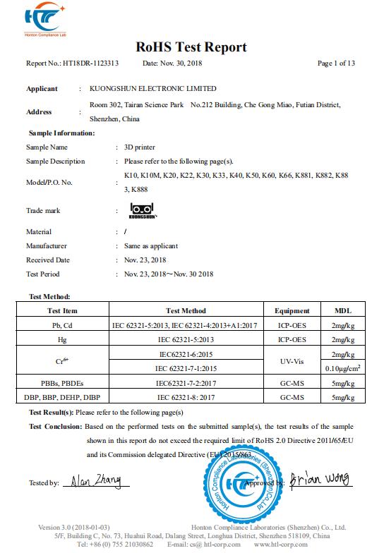 RoHS - Shenzhen Efortune Trading Company Limited