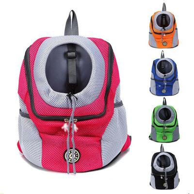 China Dogs Wholesale Polyester Dog Outdoor Backpack Breathable Cat Portable Travel Carrier Bag Pet Travel Bag for sale