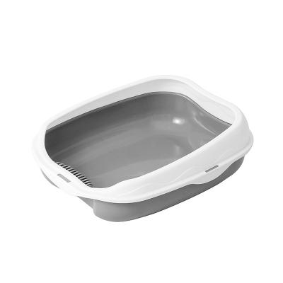 China Cat Toliet Products Hot Sale Pet Cleaner Plastic Simple Cute Cat Litter Box for sale