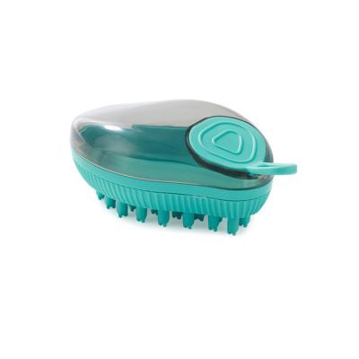 China Multifunctional Stocked Dog Bath Brush Bath Massage Silicone Scrub Pet Brush for sale