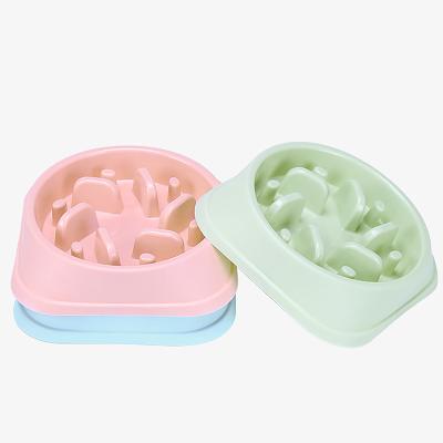 China Non-automatic Pet Custom Slow Feeder Plastic Drinking Anti-Clog Bowl for Cats Non-Slip Feeder Dog Slow Bowls for sale