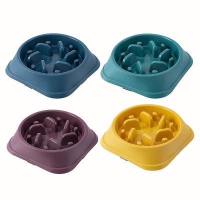 China Dark Color Non-automatic Drinking Pet Bowl Slow Feeder Safe Anti-Clog Bowl For Cats Dog Bowls Non-slip Feeder for sale