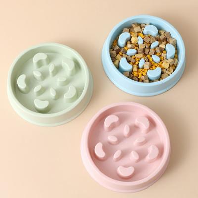 China Wholesale Crescent Type Dog Bowl Non-automatic Pet Cat Food Factory Slow Choking Bowl for sale