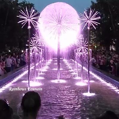 China Modern Colorful Dandelion Fountain Crystal Ball Fountain Music Water Garden Fountain for sale