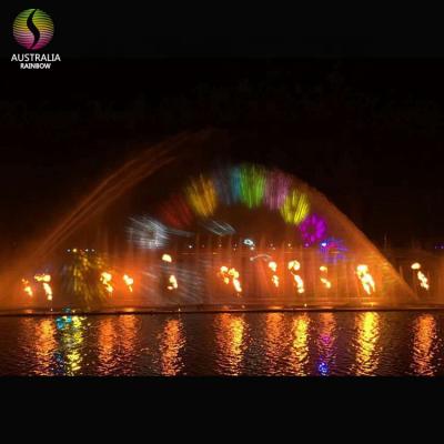 China Stainless Steel Modern Outdoor Music Large Public Place Dancing Water Fountain With Fire for sale