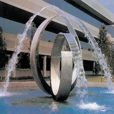 China Modern Modern Art Stainless Steel Statue Sculpture Water Fountain for Hotel Lobby and Outdoor Decoration for sale