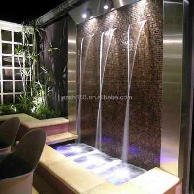 China Customized Modern Outdoor Indoor Waterfall Wall Fountain With Led Lights for sale