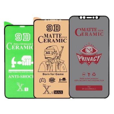 China Soft Factory Many 100D Patterns 9D Ceramic Film Glue Ceramic Screen Protector Anti Full Broken For Iphone 13 pro 12 11 XR Max for sale