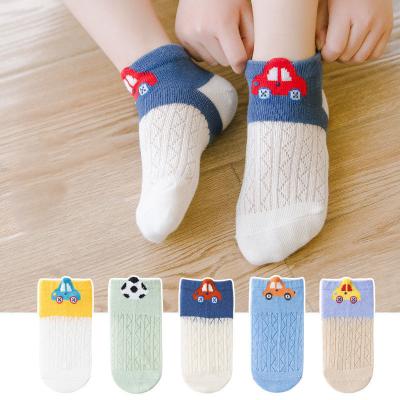 China QUICK DRY Baby Socks Set 5 Pack Infant Combed Cotton Mesh Thin Summer Kids Toddler Cute Cartoon Socks for sale