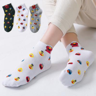 China Wholesale Women's Breathable Female Custom Supplier Teen Girl No Show Low Cut Korea Cartoon Bangs Short Fashion Cotton Funny Sock for sale