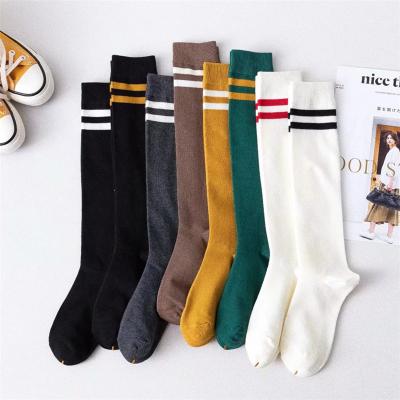 China Wholesale Custom Women's Hot Knee High Women's Knee Tube Long Top Hoops Cheap Solid Teen Fashion Stockings Cotton Sock Young Girl for sale