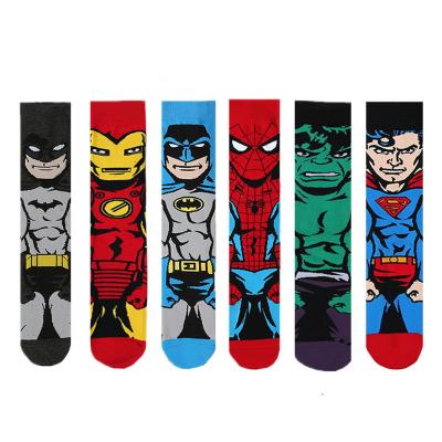 China Wholesale QUICK DRY bangs superhero men women fashion cartoon characters classic cotton crew socks for sale