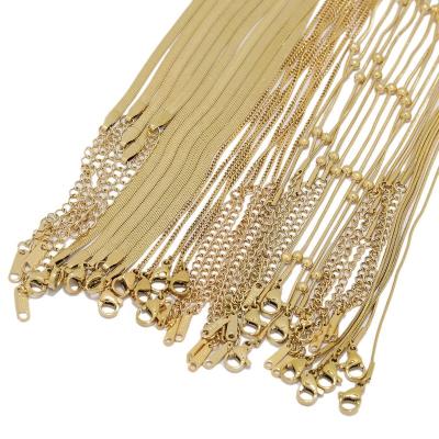 China CLASSIC Snake Chains Bulk Wholesale Link Chain 40+5cm DIY Necklaces Fashion Jewelry Adjustable Chains for sale