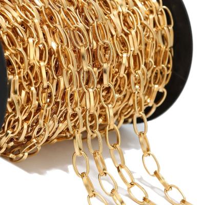 China DIY Jewelry Making Accessories Bracelets Accessories Supplies Stainless Steel Oval Link Chains For DIY Jewelry Making Necklace Findings for sale