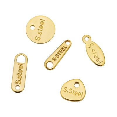 China CLASSIC Small End Charm Stainless Steel 50pcs Necklace Supplement Chain Pendant Charms for DIY Jewelry Making Crafts Accessories for sale