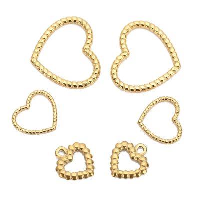 China Wholesale CLASSIC Stainless Steel Gold Heart Love Heart Pendant Necklace Bracelet Diy Jewelry Making Accessories for sale