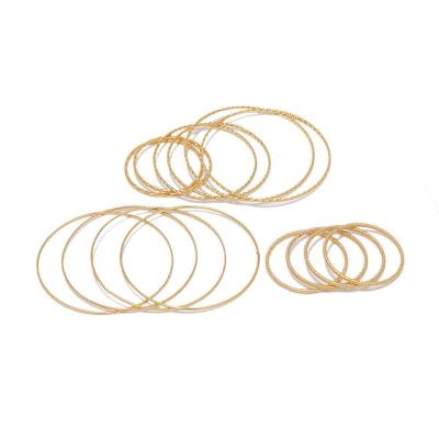 China DIY Jewelry Making Accessories Gold Earrings Rings Spiral Large Round Circle Twisted Metal Ear Rings Pendant Connectors Accessories for sale