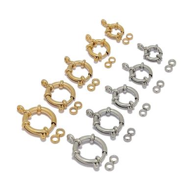 China DIY Jewelry Making Accessories Wholesale Round Spring Ring Clasps Clavicle Bracelet Necklace Hook Jewelry Making Connectors for sale