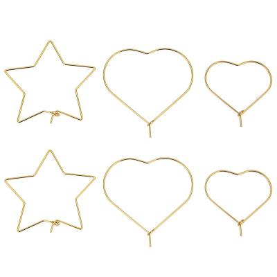 China Factory Wholesale Simple Heart Circles Circle Wire Star Loop Earrings DIY Jewelry Making Dangle Earring Accessories for sale