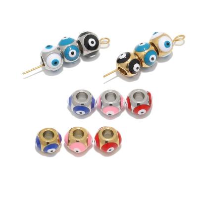 China DIY Jewelry Making Accessories Stainless Steel Gold Color Eyes Spacer Beads Charms Loose Beads DIY Jewelry Making Necklace Bracelet Dropships for sale