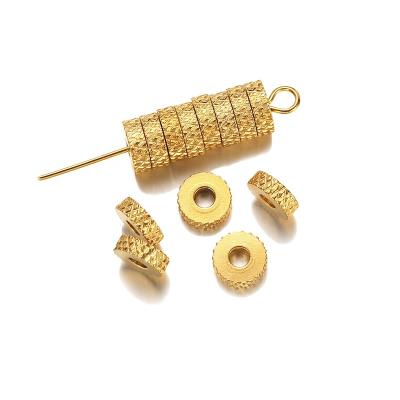 China DIY Jewelry Making Accessories Ins. Gold Stainless Steel Wheels Loose Bead Diy Bracelet Necklace Separated Bead Jewelry Accessories for sale