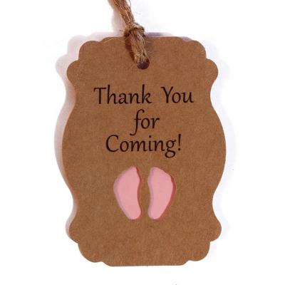 China Recyclable Thank You Tag for Wedding Party Baby Shower DIY Brown Gift Tag for sale