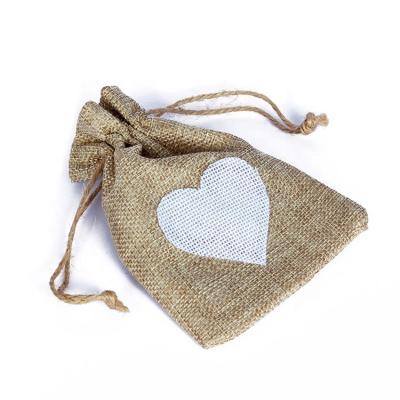 China Drawstring Storage Bag China Factory Supply Direct Burlap Heart Gift Bags Drawstring Bag for sale