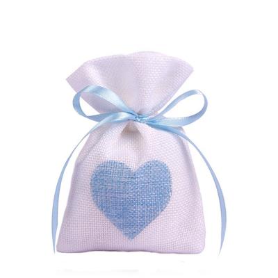 China Wholesale Gift Bag Promotion Drawstring Storage Bag With Heart Jute Shopping Bag Logo Pattern for sale