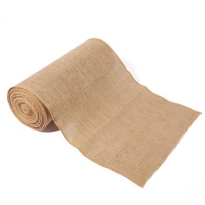 China Sustainable 30cm*10m Burlap Jute Home Kitchen Wedding Party Table Decoration Table Runner Roll for sale