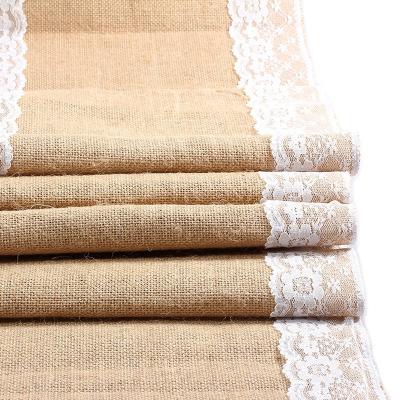 China Modern Handmade Custom Natural Burlap Braided Jute Eco Friendly Rustic Vintage Table Runner for sale