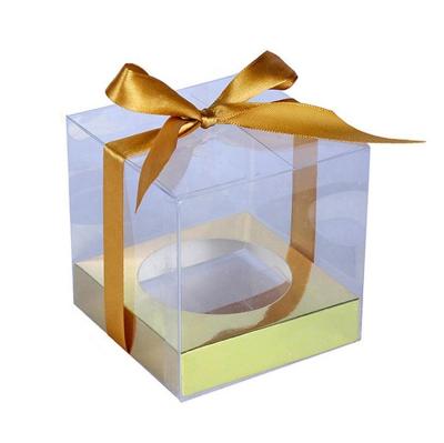 China Recyclable Custom Transparent PET Boxes For Cakes Clear Plastic Square Gift Boxes for sale