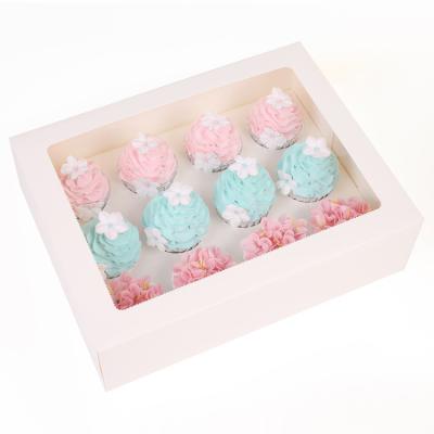 China High Quality Recyclable Cupcake Box and Packaging with 12 Holes Clear Cupcake Boxes for sale