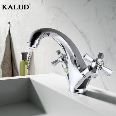 China High Grade Water Metered Basin Faucet Brass Faucet Single Hole Chrome Good Quality Double Faucets Water Metered Faucets for sale