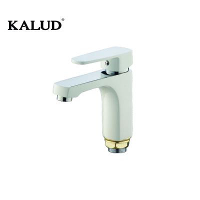 China High Quality White Color Single Hole Single Handle Faucets Zinc Alloy Metered Basin Faucets Water Faucets Water Taps for sale