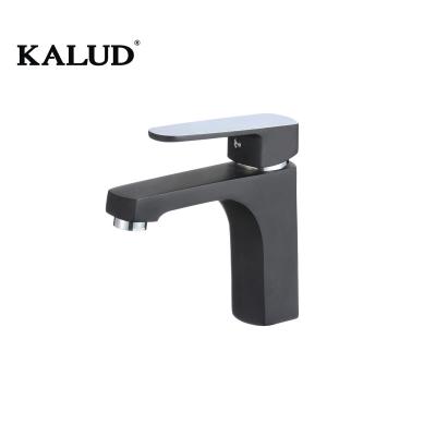 China Black Single Handle Single Hole Taps Good Quality Color Water Metered Zinc Alloy Basin Faucets Water Taps for sale