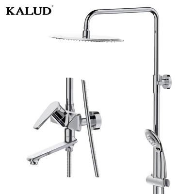 China Without Sliding Bar KALUD K2338 Modern Design Shower Set Wall Mounted Brass Mixer Bath Rain Shower Set For Bathroom for sale