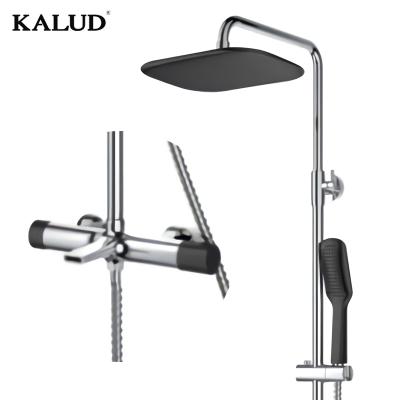 China Without Sliding Bar Modern Style Wall Mounted Bathroom Rain Shower Set Bath Shower Faucet Brass Mixer Tap for sale