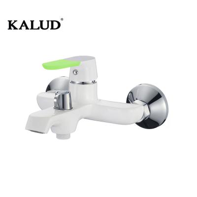 China No Handle New Design Slide Bar Single Bath Shower Mixer Water Faucet Colorful Basin Faucet Spray Coating White Blue Green Bathroom Faucet for sale