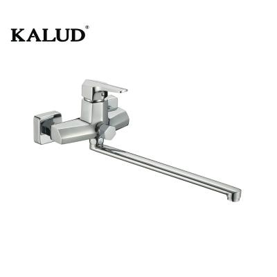 China Without KALUD Long Handle Sliding Bar Faucet Chrome Plating Bath Shower Mixer Brass Single Basin Sink Bathroom Shower Mixer for sale