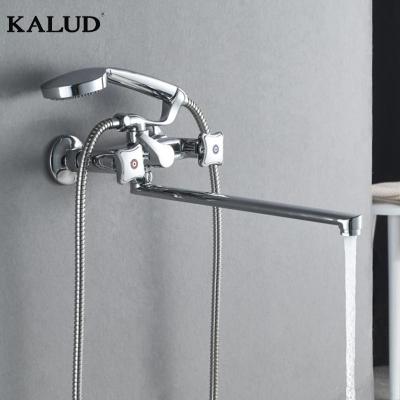 China KALUD Modern Bath Faucet Double Handle Basin Shower Mixer Water Faucet Hot Selling Brass Faucet Bathroom Faucet Modern KALUD for sale