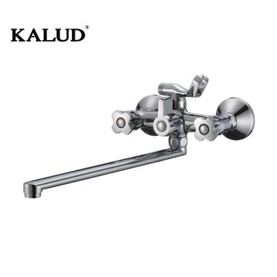 China New Factory Design Chrome Slide Bar Shower Basin Water Mixer Tap Double Handle Bathroom Faucet Sink Brass Bath Faucet Popular For Bathroom for sale