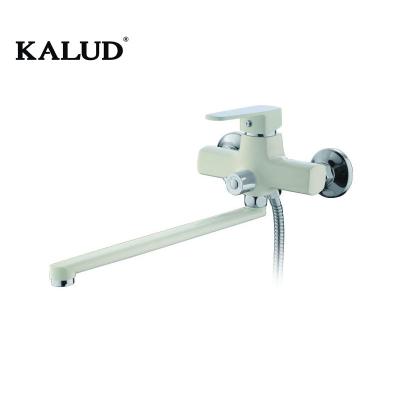 China Without Slide Bar White Green Black Wall Mounted Faucets Bathroom Brass Single Handle Basin Faucet Shower Mixer Tap Zine for sale