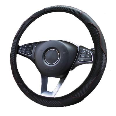 China Perfectly Fit Microfiber PU Leather Elastic Stitched Multicolor Anti-Slip Steering Wheel Cover for sale