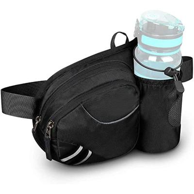 China Water Proof Waist Pack With Bottle Holder Water Repellent Bum Bag Dog Walking Waist Bag for sale