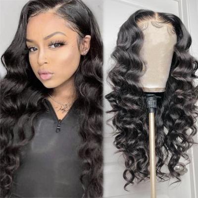 China Brazilian Water Wave Deep Wave Hd Lace Frontal Human Hair Wigs, 13X6 Deep Wave Hd Lace Frontal Transparent Wig Loose for sale