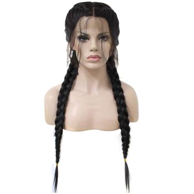 China Long Strainht Braided Straight Lace Front For Black Women Wig Full Lace Wigs Cheap 100% Human Hair for sale