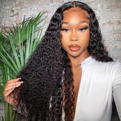 China Human Waterwave Curl Hair Wig 30In Cruly Lace Front Wigs Yaki Full Lace Wig Peruvian Hair 180% Hd Lace Wigs 34-40 Inch for sale