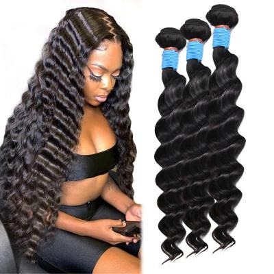 China 10A Mink Raw Natural Indian Virgin Loose Deep Curly Bohemian Weave Bundles Hair Bundles With Closure Headband for sale