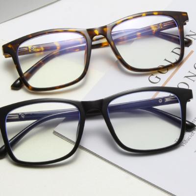 China Optical Frame Vintage Rectangle Square Frame Retro Spring Hinge Anti Blue Light Blocking Glass Optical Glasses for sale